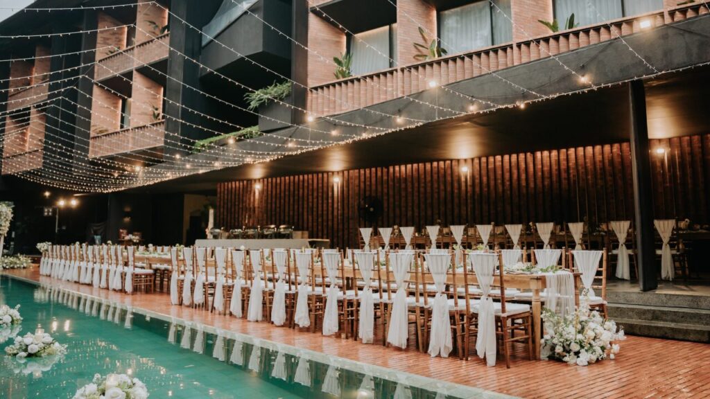 Poolside Reception Setup