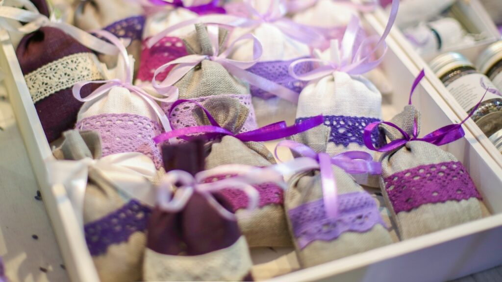 Personalized wedding favor boxes prepared by a local Bali supplier